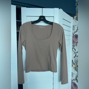 Abercrombie & Fitch Long Sleeve Top - Tan